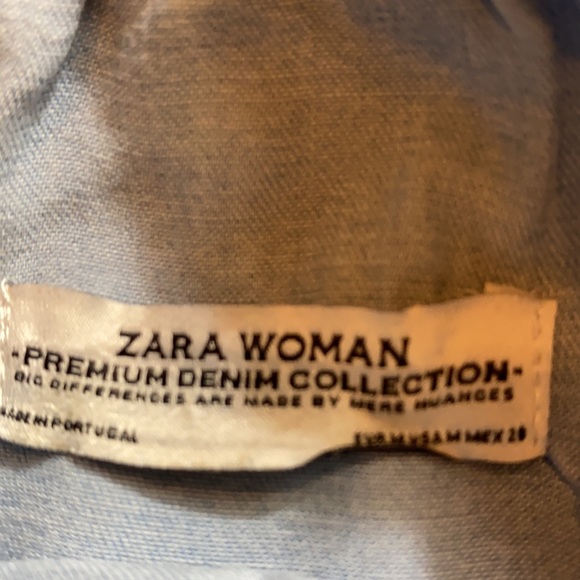 Zara Woman Chambray Ruffle Off Shoulder Mini Dress - Picture 7 of 12